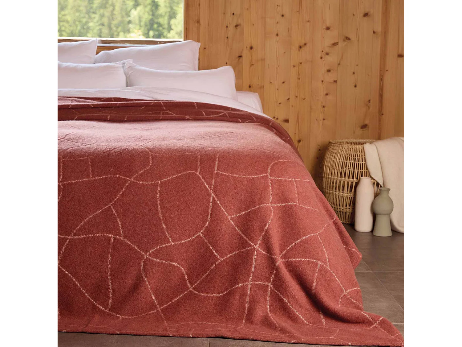 Couverture en laine Jacquard graphique