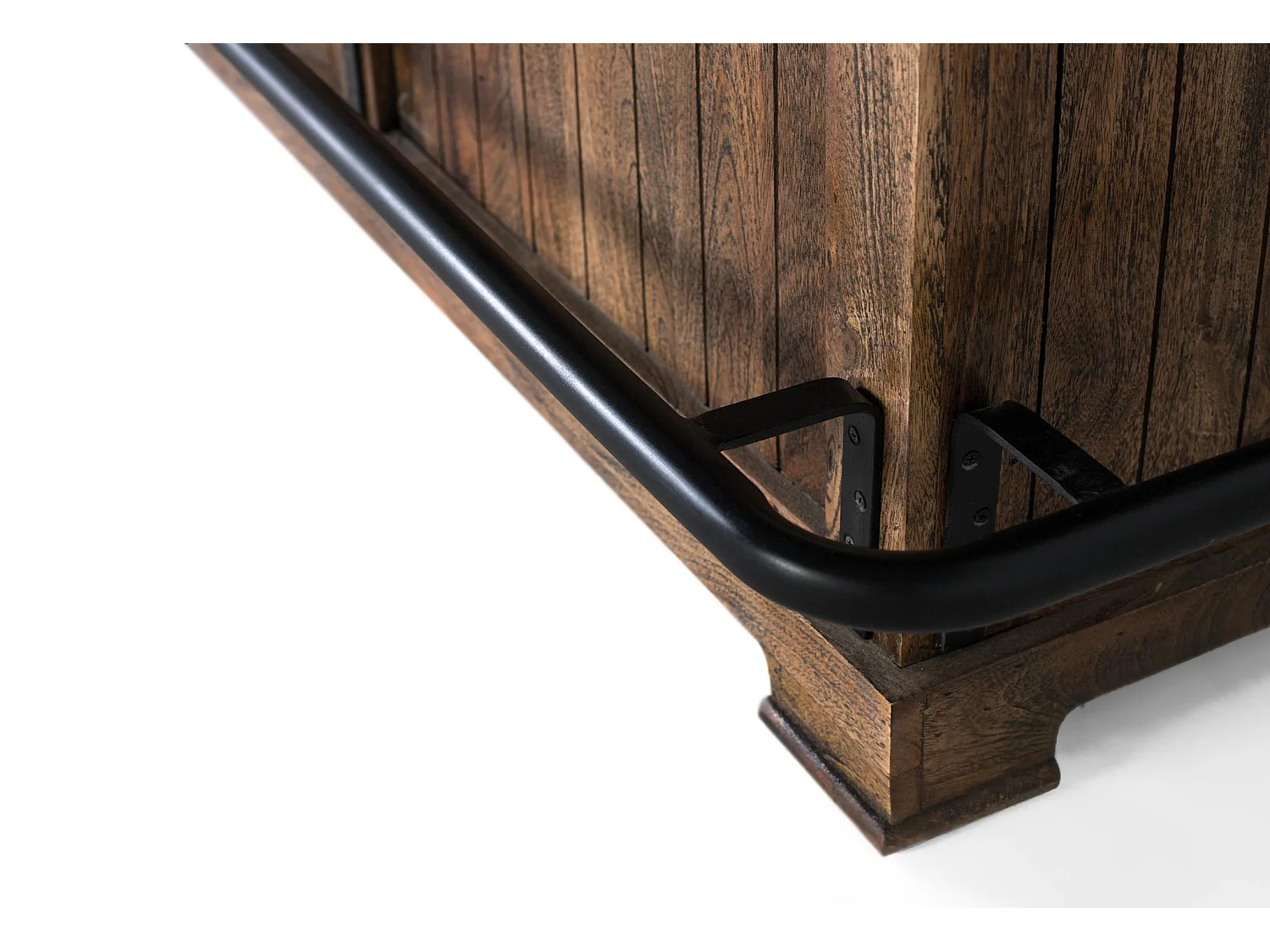 Meuble de bar en bois de manguier 150 cm, style rustique moderne - 110 x 150 x 62