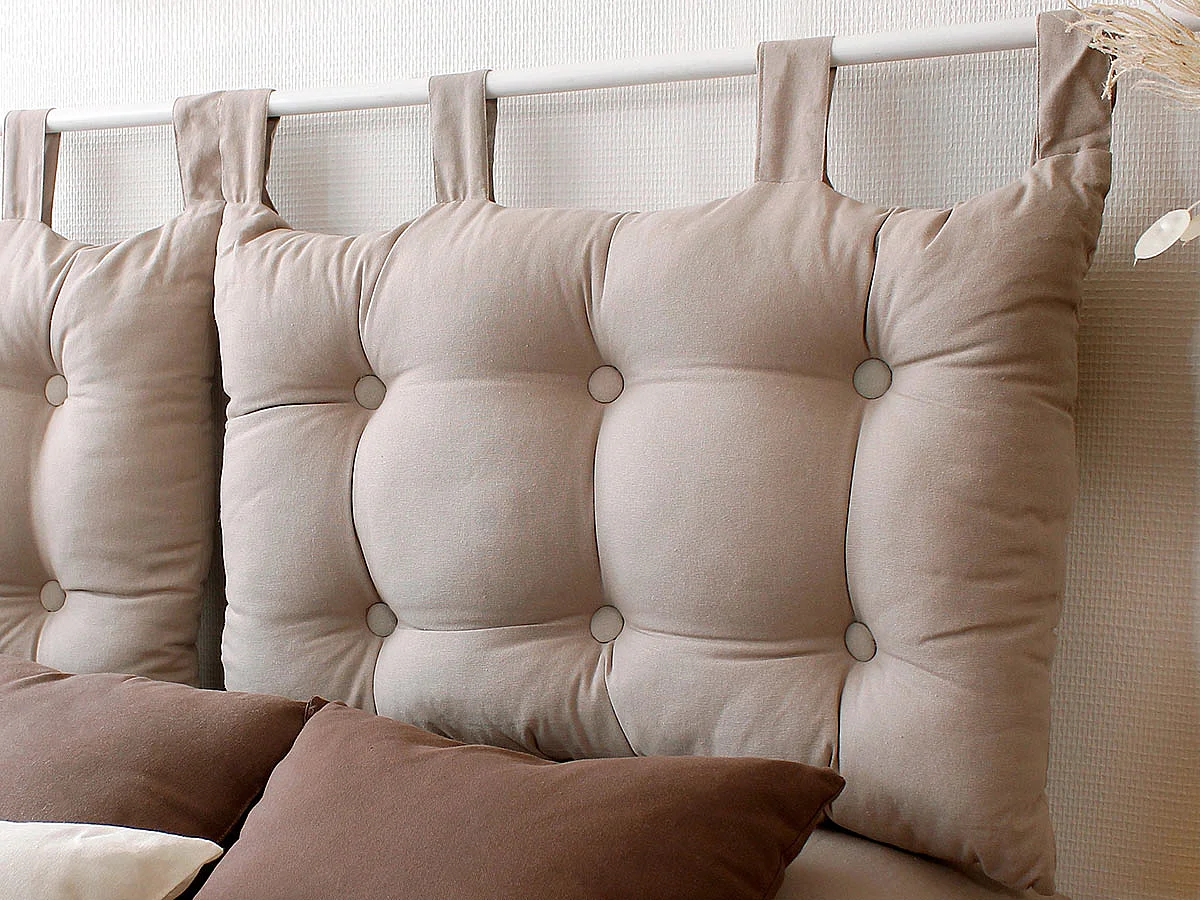 Coussin Tête de Lit Uni "Panama" 70cm Naturel