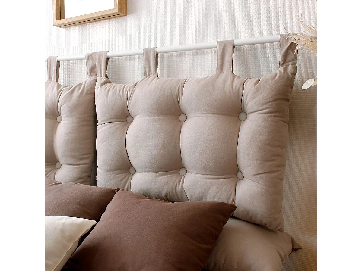 Coussin Tête de Lit Uni "Panama" 70cm Naturel
