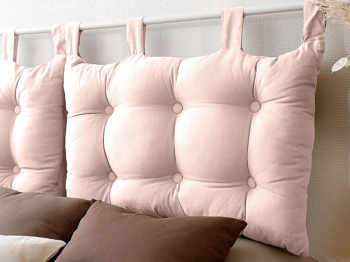 Coussin Tête de Lit Uni "Panama" 70cm Vieux Rose