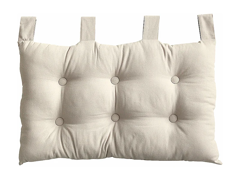 Cojín de cabecera de cama de algodón con patas con botones