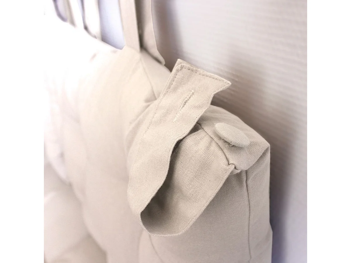 Cojín de cabecera de cama de algodón con patas con botones