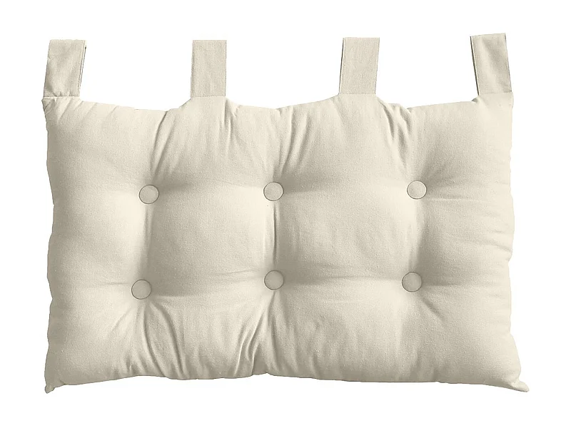 Coussin Tête de Lit Uni "Panama" 70cm Écru
