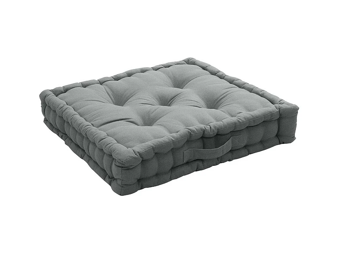 Coussin de Sol Uni "Panama" 50x50cm Gris Clair