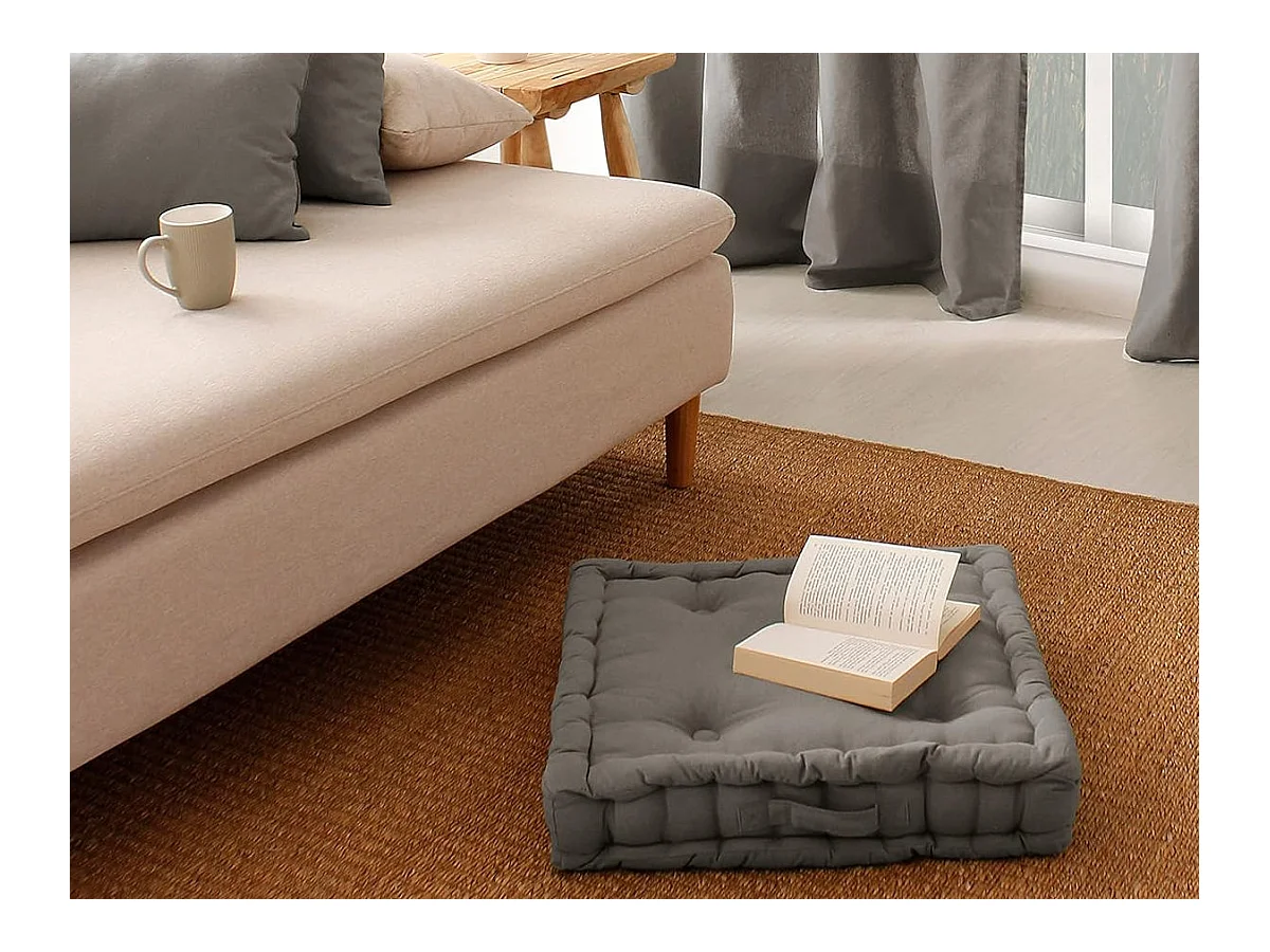 Cojín de suelo liso de puro algodón