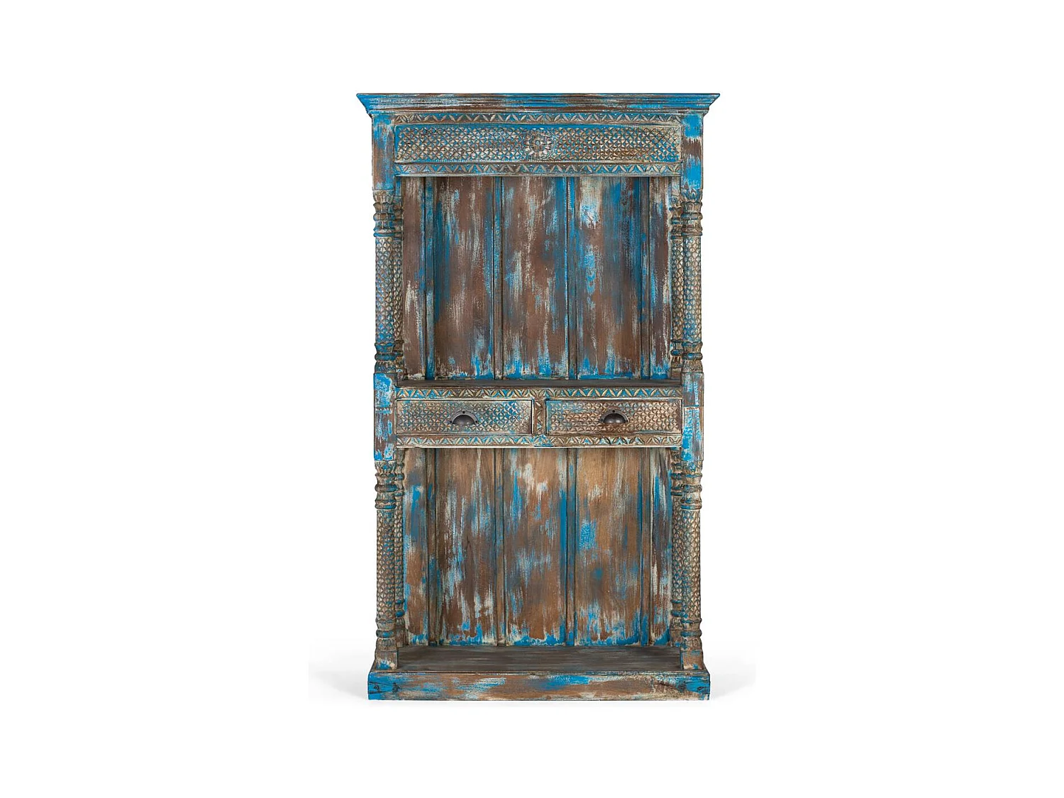 Etagère en manguier bleu vieilli 180cm