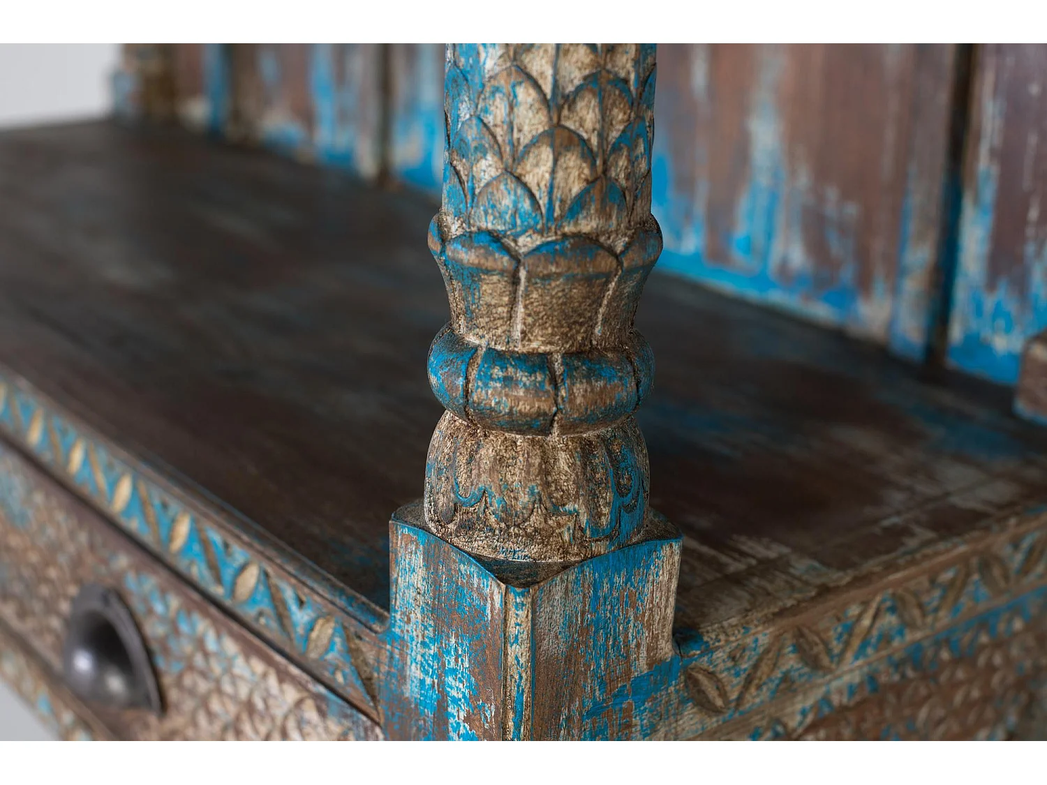 Etagère w niebieskim starym manguier 180 cm