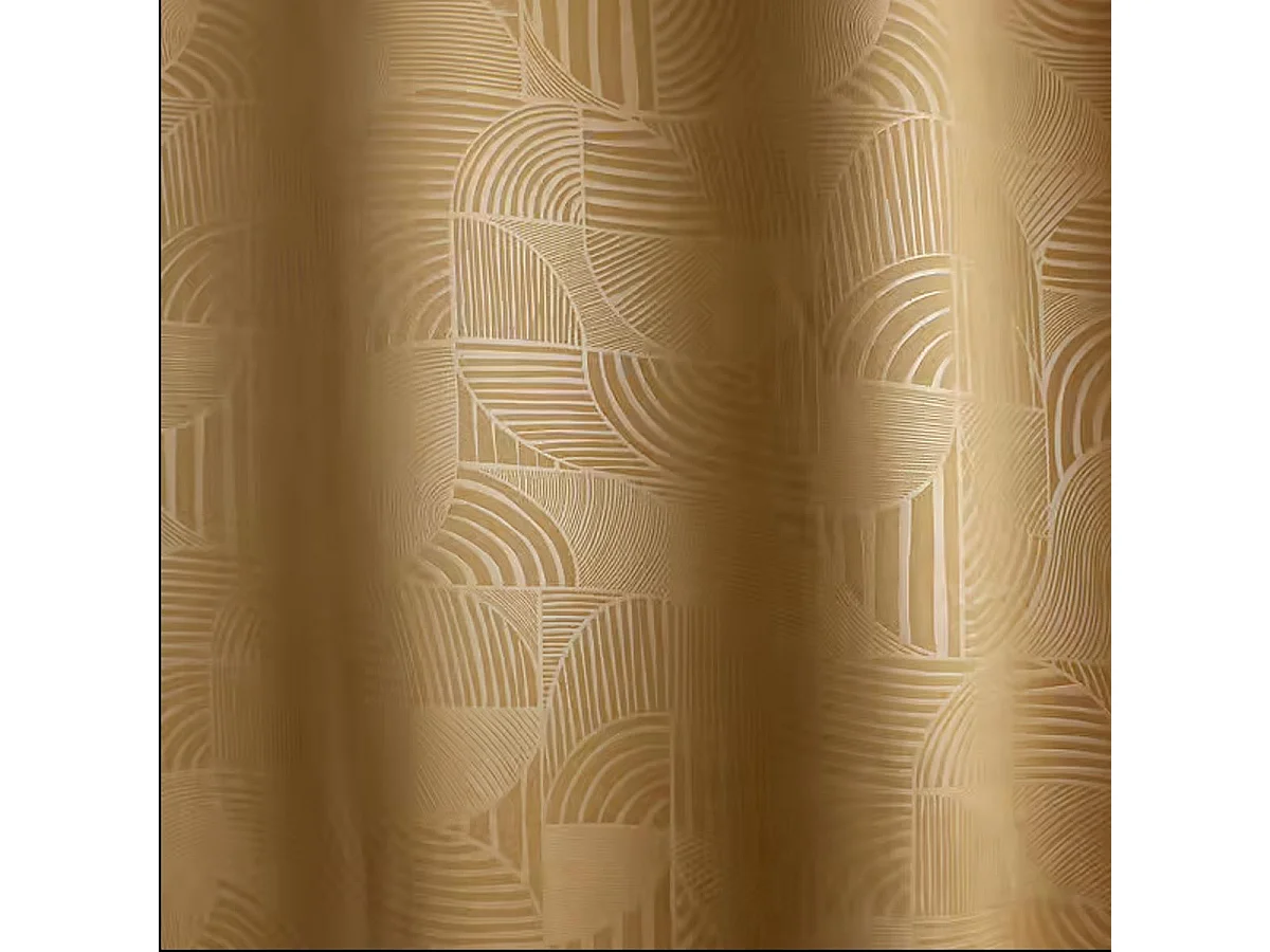 Ösenvorhang blickdicht mit geometrischem Druck 140 x 240 cm