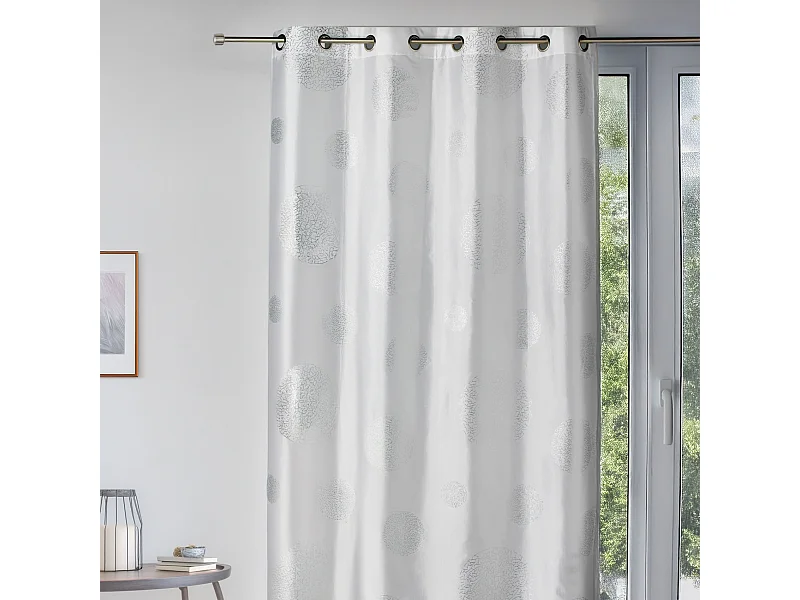 Cortina de mobiliario de tafetán estampada plata 140 x 260 cm