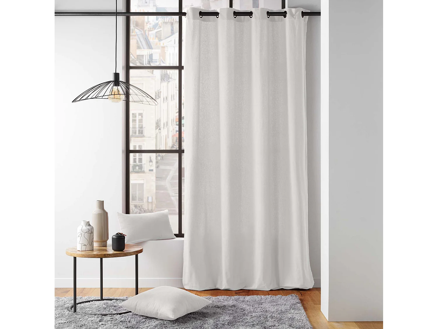 Visillo de decoración de poliéster/algodón reciclado 135 x 260 cm