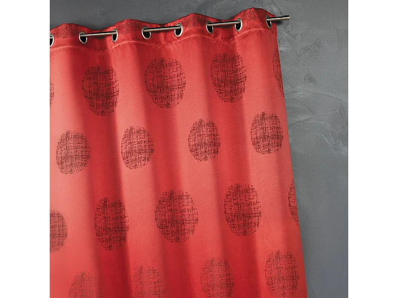 Rideau jacquard imprimé rond chiné