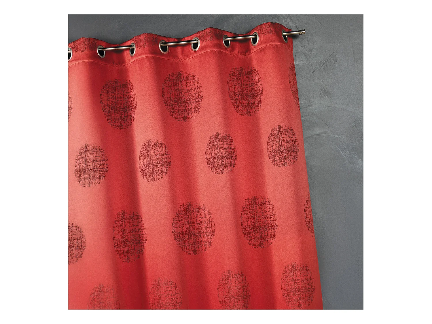 Rideau jacquard imprimé rond chiné