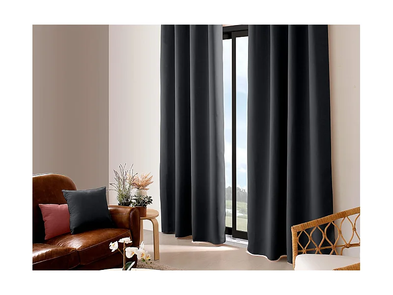 Einfarbiger Verdunkelungsvorhang mit 8 Ösen 140 x 240 cm