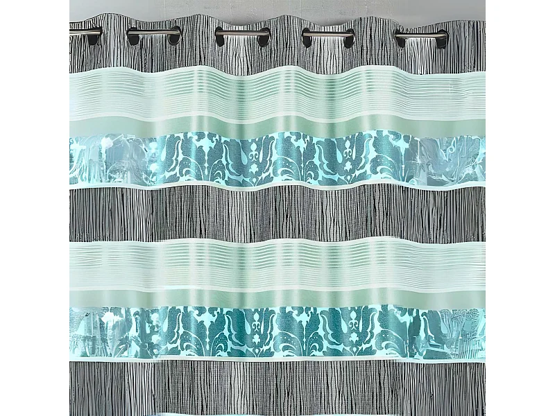 Cortina en jacquard rayas horizontales coloreadas 140 x 260 cm