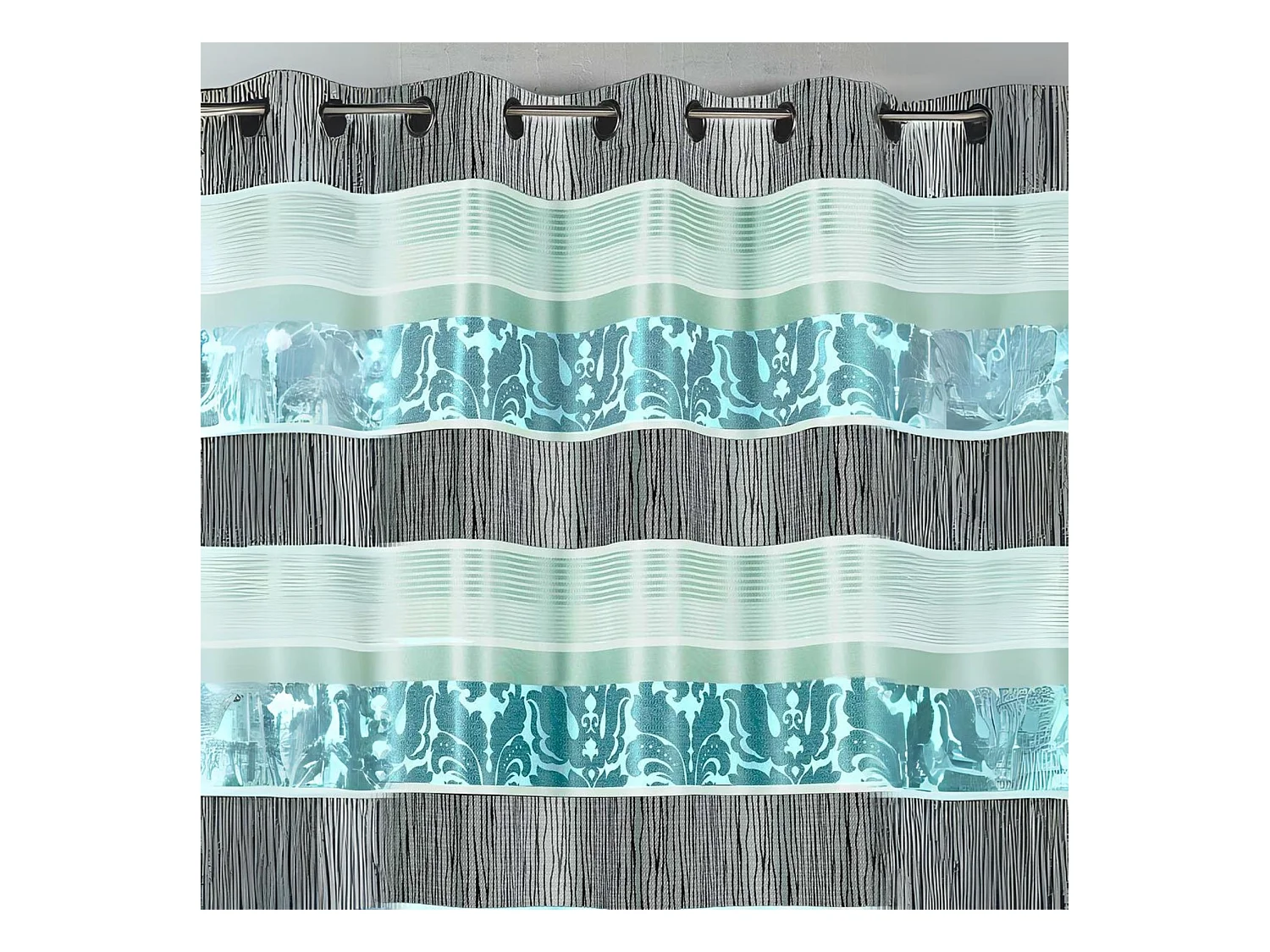 Cortina en jacquard rayas horizontales coloreadas 140 x 260 cm