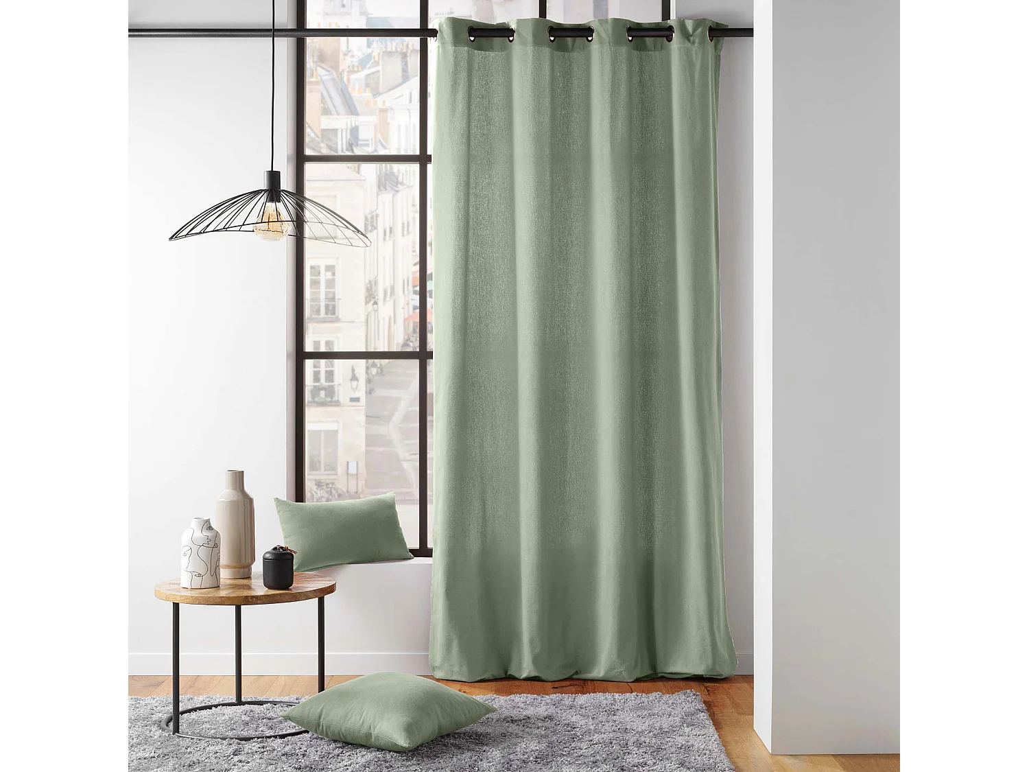 Visillo de decoración de poliéster/algodón reciclado 135 x 260 cm