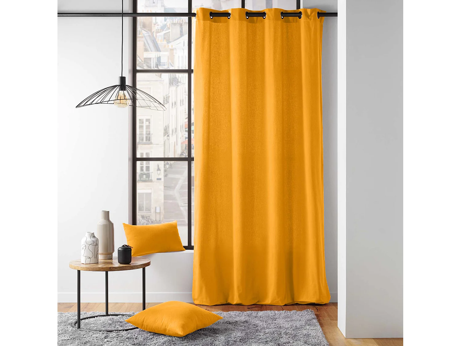 Rideau à Œillets "Twily" 135x260cm Jaune