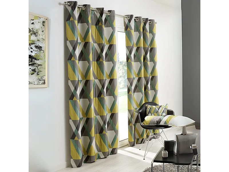 Deko-Vorhang mit geometrischem Muster 140 x 260 cm