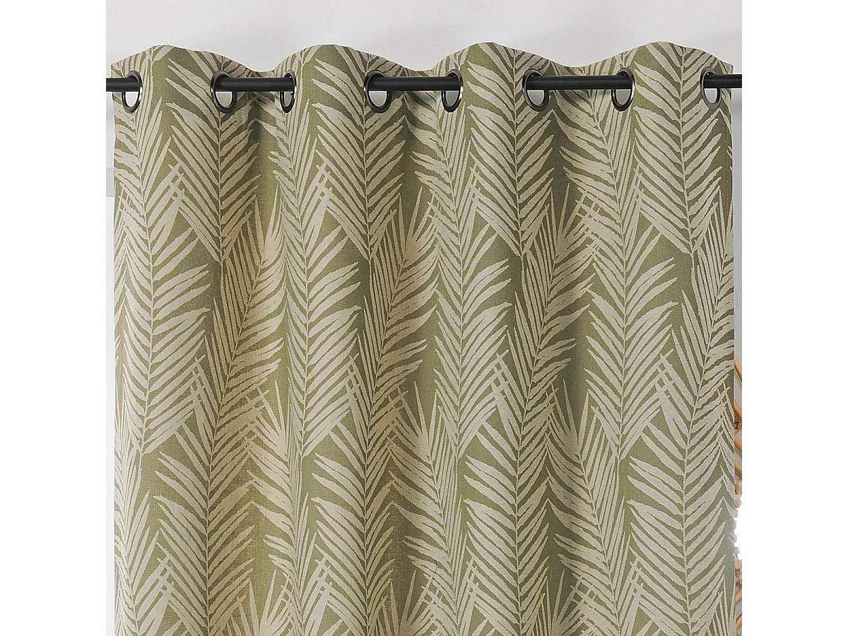 Cortina estampada hoja de palmera 140 x 240 cm