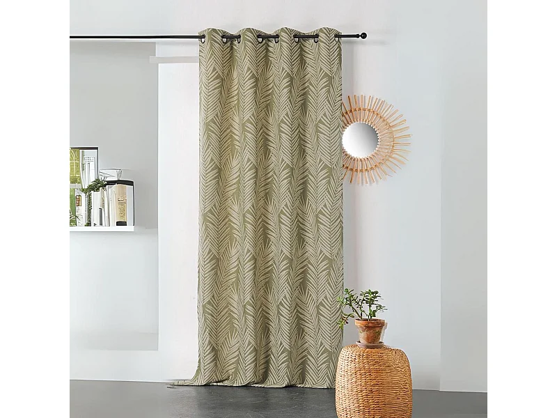 Cortina estampada hoja de palmera 140 x 240 cm
