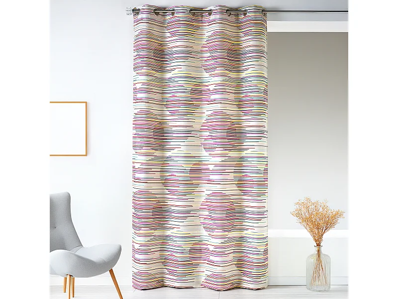 Cortina en jacquard fantasía y gráfica 140 x 260 cm