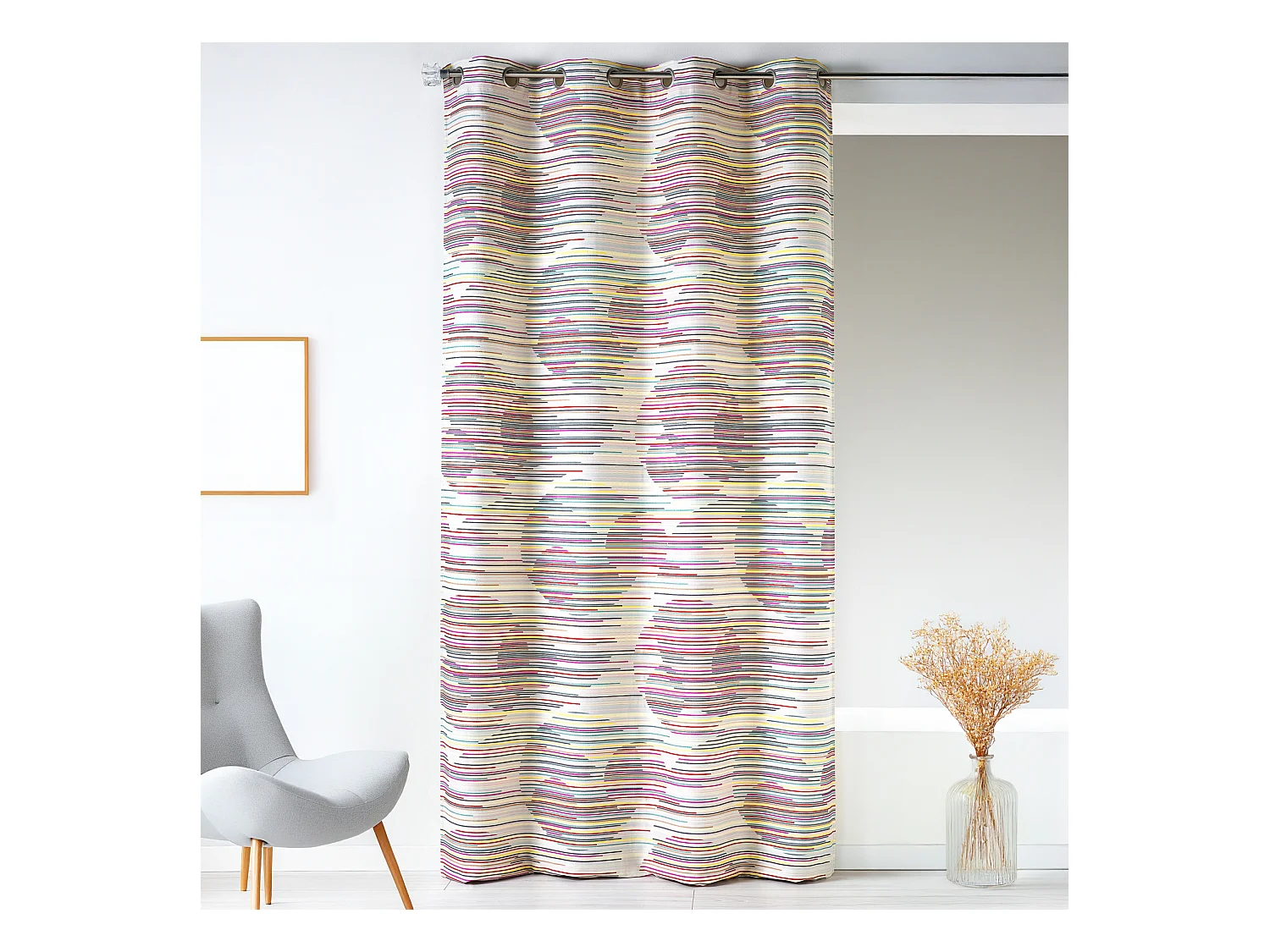 Rideau en jacquard fantaisie et graphique