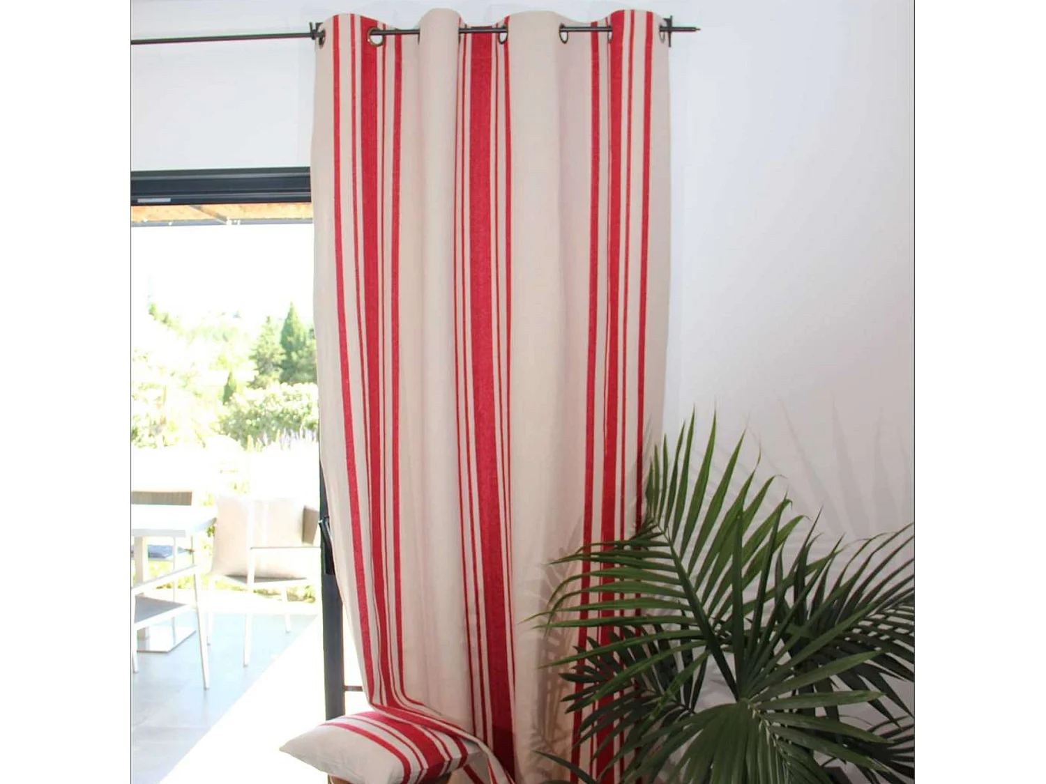 Dicker rustikaler Baumwollvorhang mit Ösen 150 x 250 cm