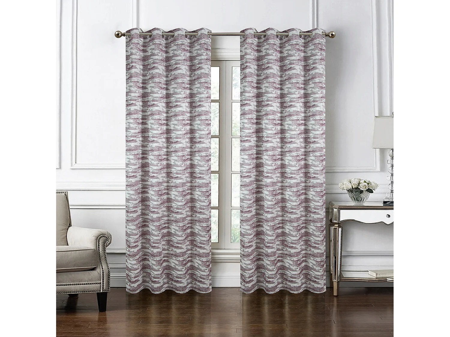 Paire de rideaux obscurcissant avec zébrures