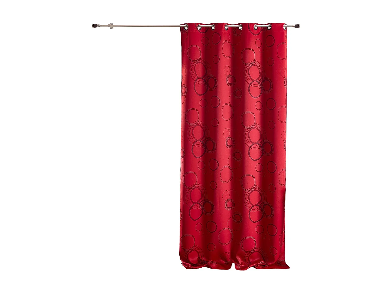 Vorhang 100%ig Verdunklung mit Kreisen Rot 140 x 260 cm