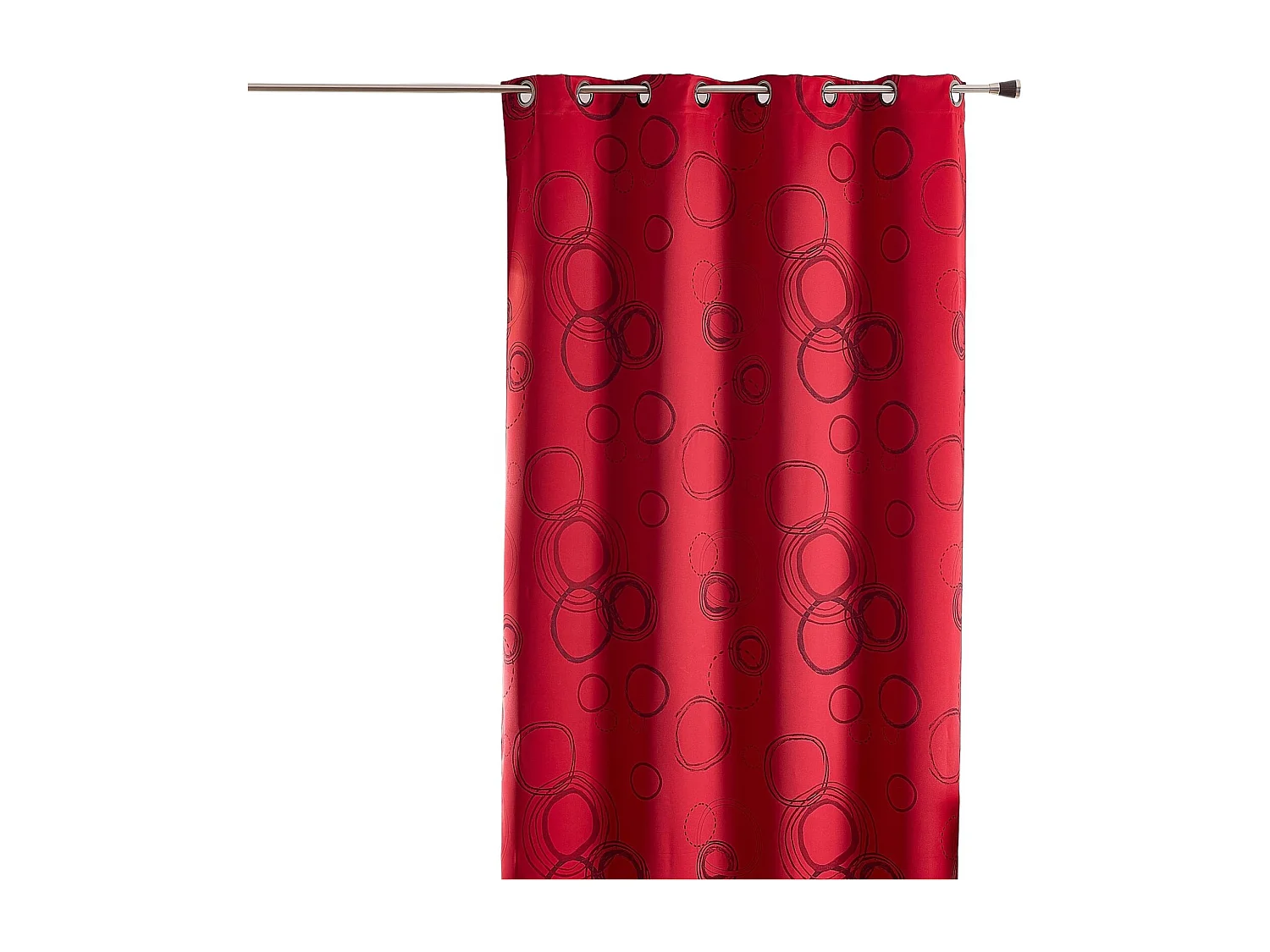 Vorhang 100%ig Verdunklung mit Kreisen Rot 140 x 260 cm