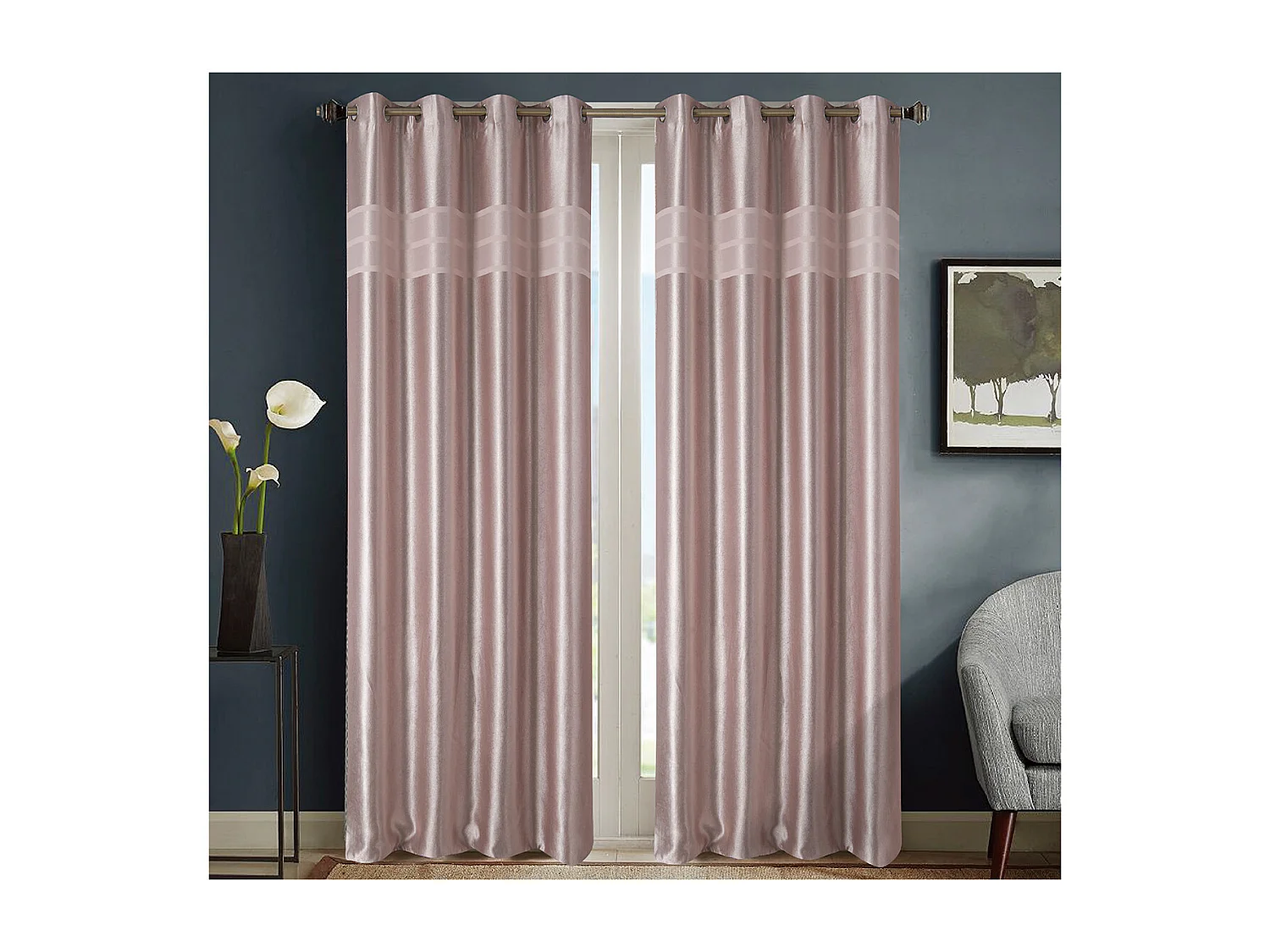 Paire de rideaux occultants style marbre