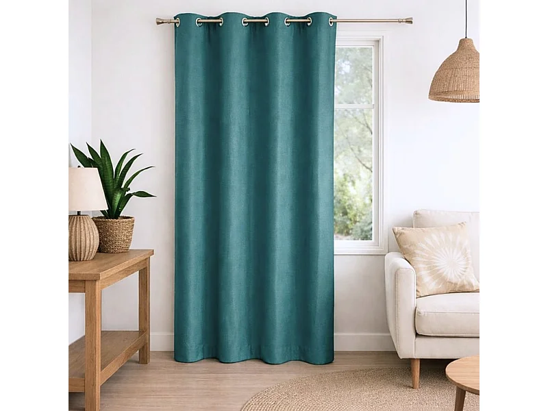 100% lichtdichte Unifarben Vorhang mit melierten Effekt 140 x 260 cm