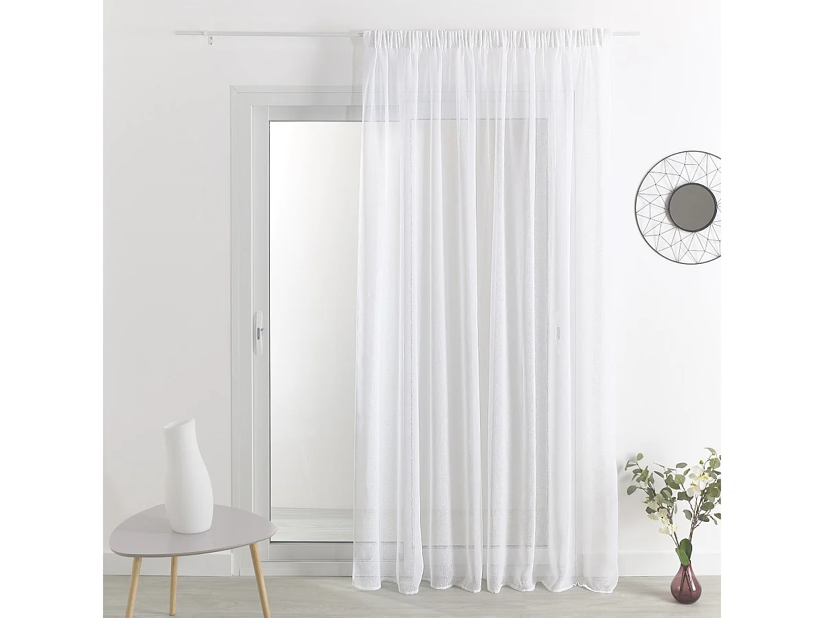 Cortinas ignífugas M1 efecto lino con fruncidos