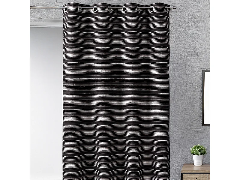 Cortina jacquard rayas finas 140 x 260 cm