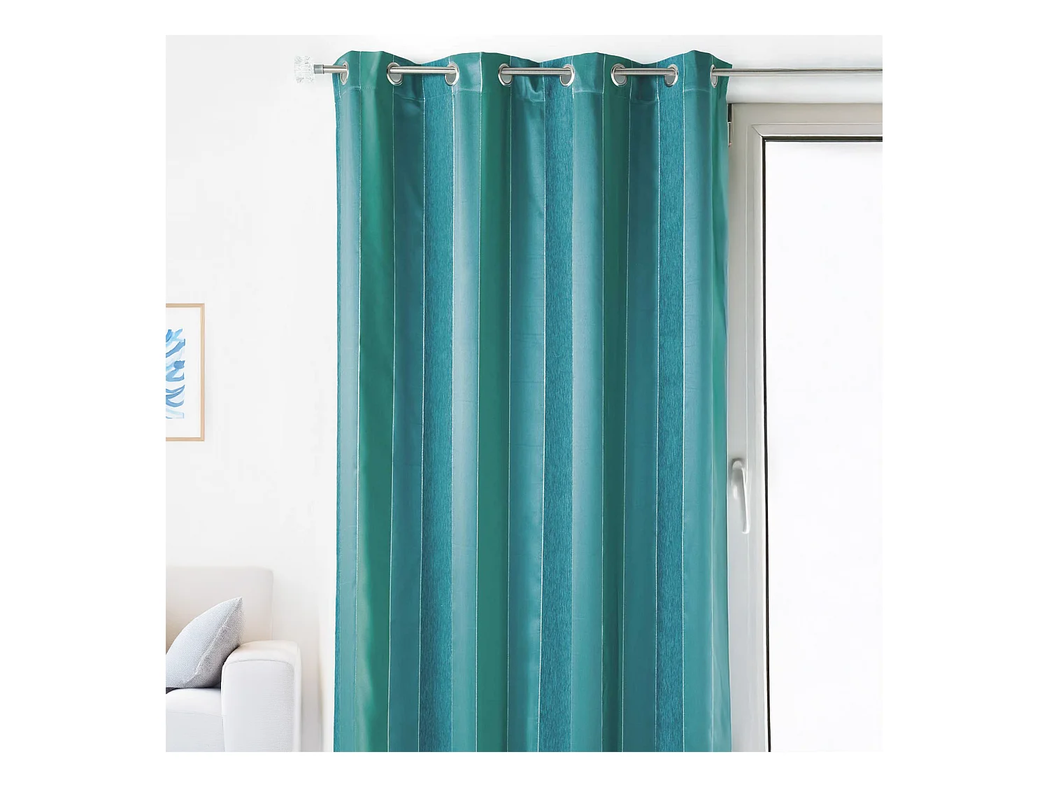 Rideau en Jacquard à Rayures "Chenille" Verticales