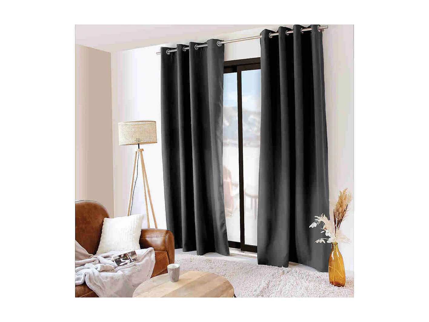 Cortina térmica de microfibra forrada