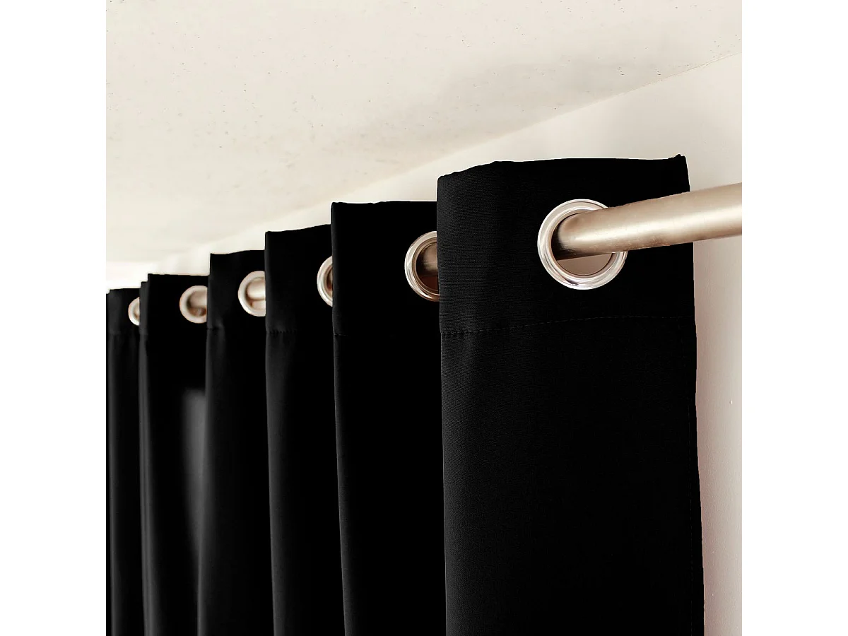 Rideau Thermique Occultant "Glacier" 135x240cm Noir
