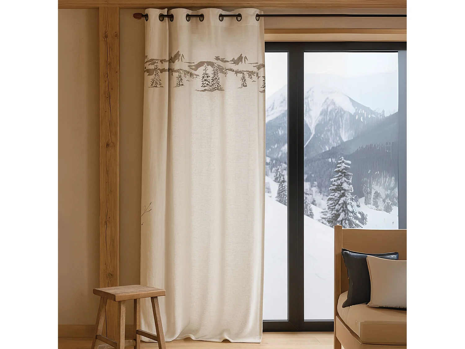 Cortina con Ojetes Montaña 140 x 260 cm