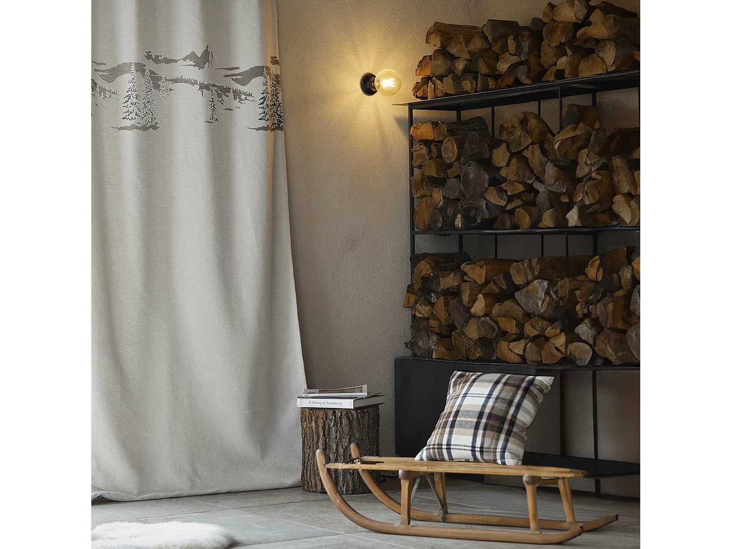 Cortina con Ojetes Montaña 140 x 260 cm