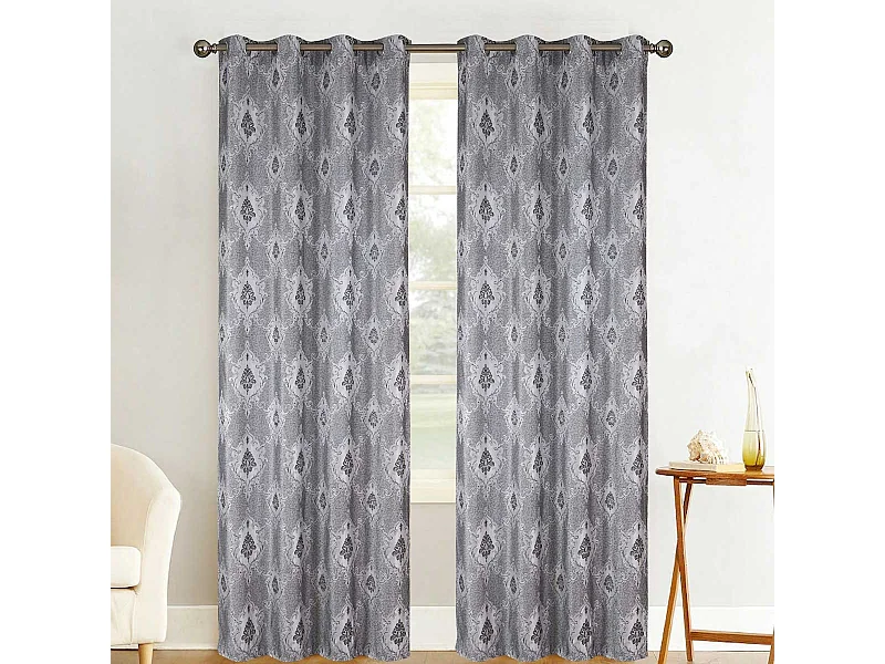 Paire de rideaux tamisants baroque