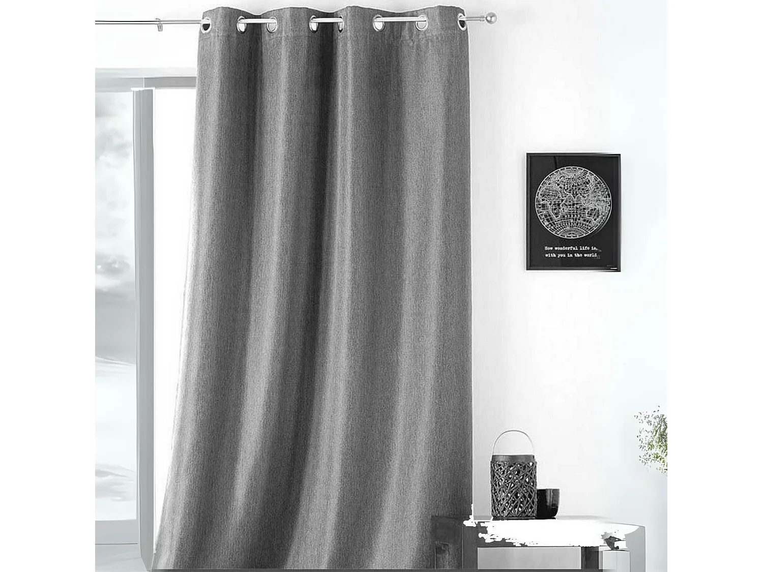 Cortina lisa con ollaos