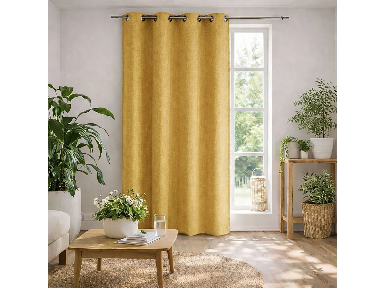 Eleganter, melierter Fertigvorhang 140 x 260 cm