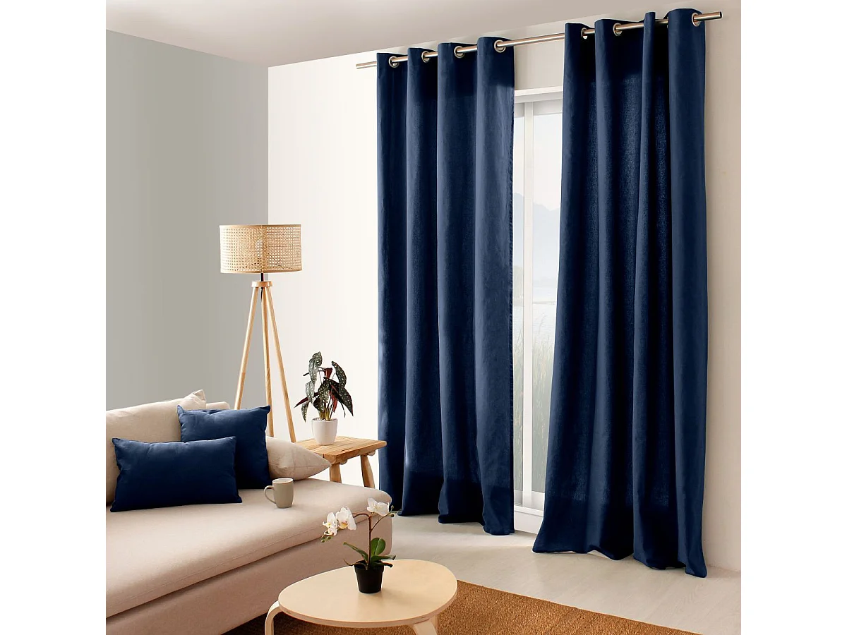 Farbenfroher Vorhang aus reiner Baumwolle 8 Ösen