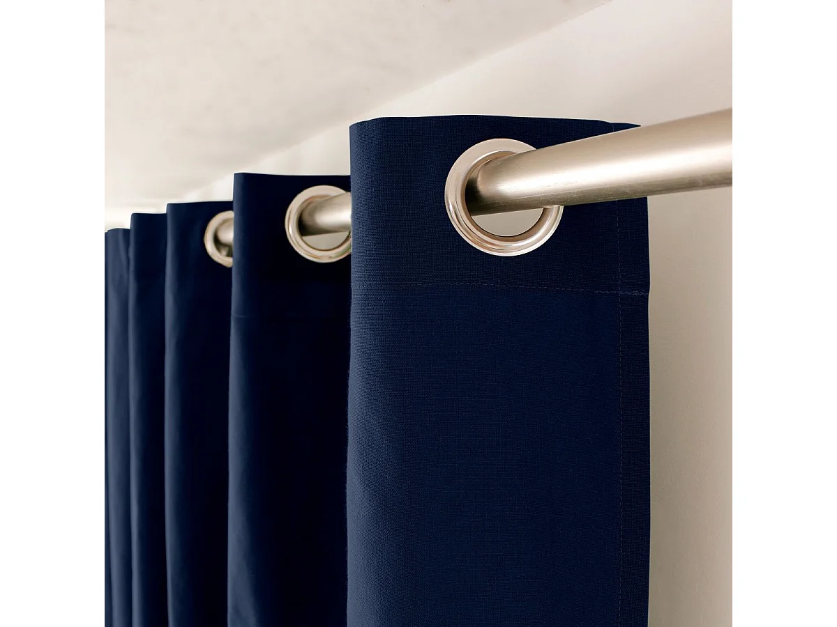 Farbenfroher Vorhang aus reiner Baumwolle 8 Ösen