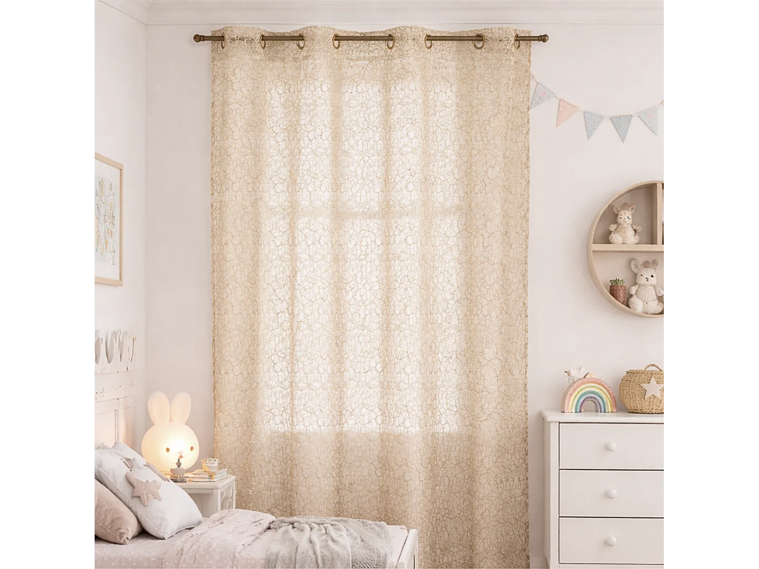 Vorhang aus einem Stricknetz 150 x 260 cm