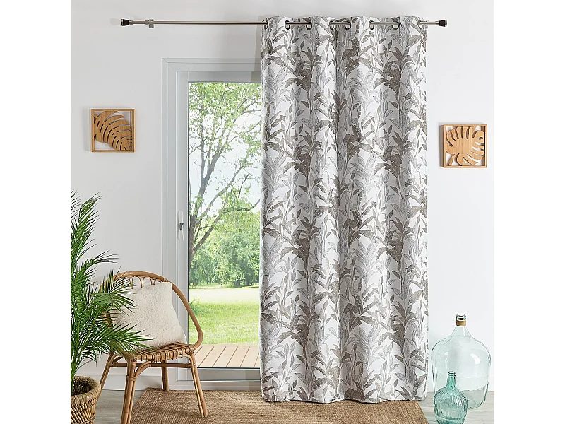 Cortina Jacquard con Motivo de Jungla 140 x 260 cm