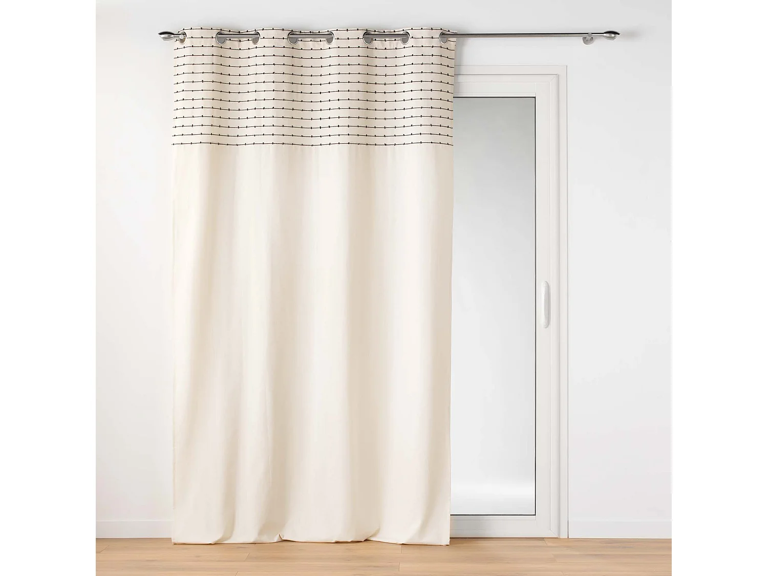 Vorhang aus recycelter Baumwolle mit abgeschnittenem oberen Faden 140 x 240 cm