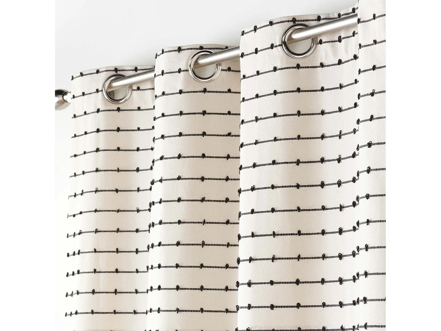 Cortina de algodón reciclado con corte de hilo superior 140 x 240 cm