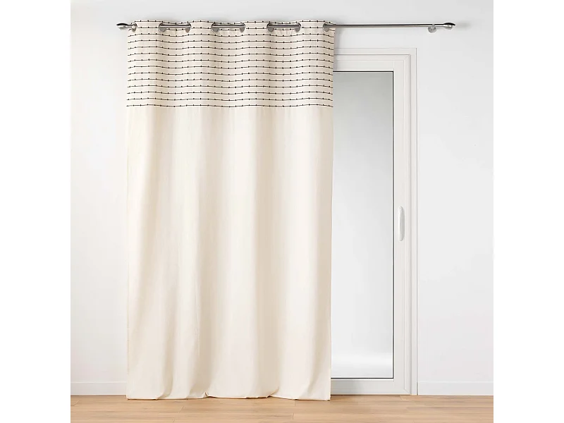 Vorhang aus recycelter Baumwolle mit abgeschnittenem oberen Faden 140 x 240 cm